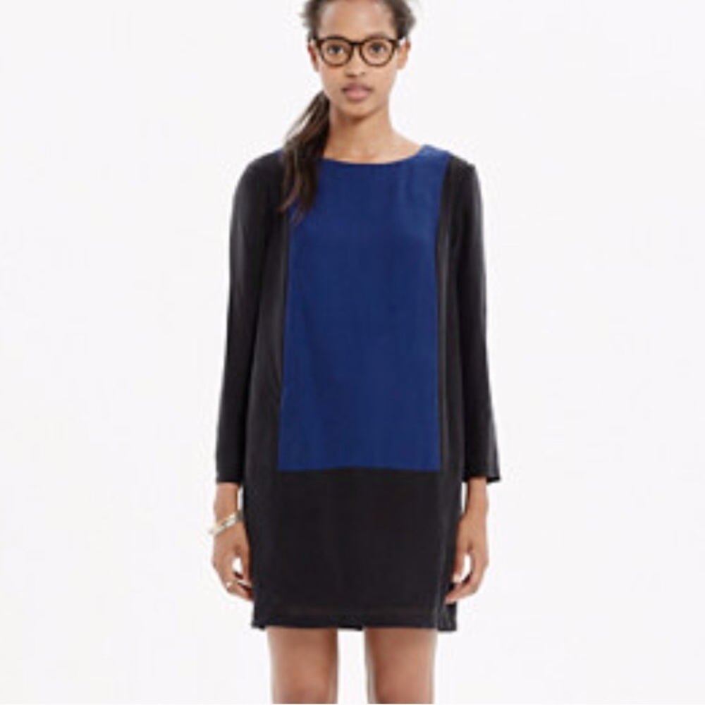 Madewell silk colorblock dress size XS